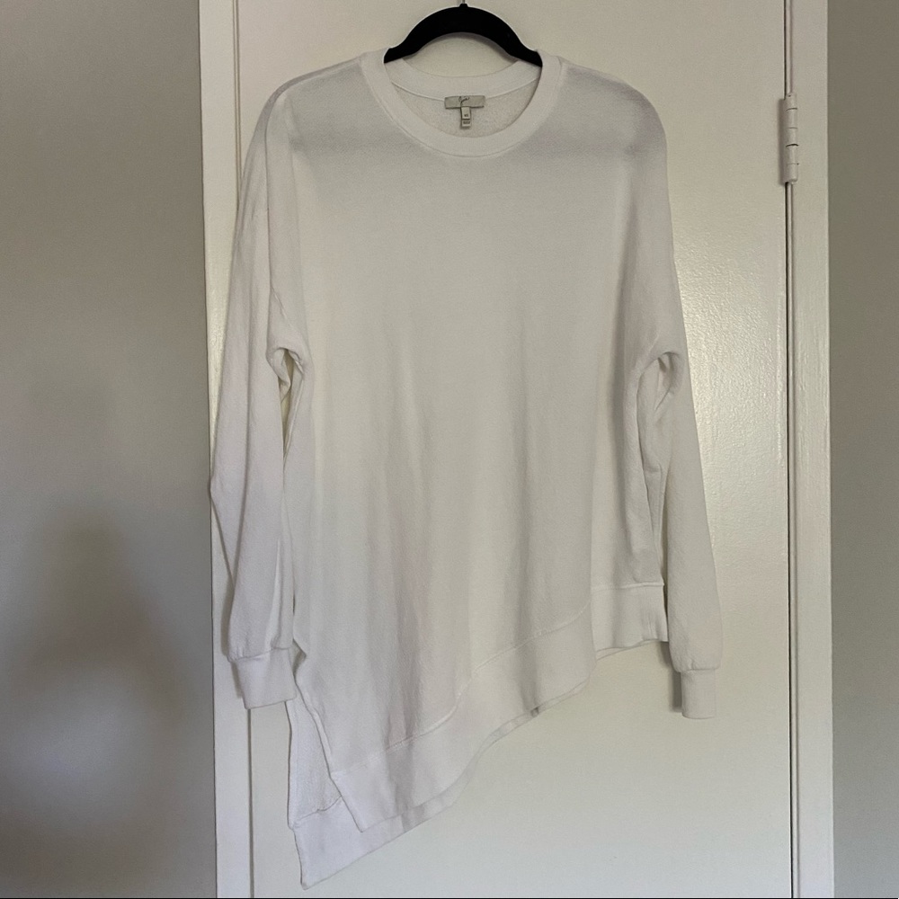 JOIE - Asymmetrical Oversized Sweatshirt - White - Size XS